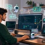 Desenvolvedor usando agentes de IA para automatizar tarefas no computador
