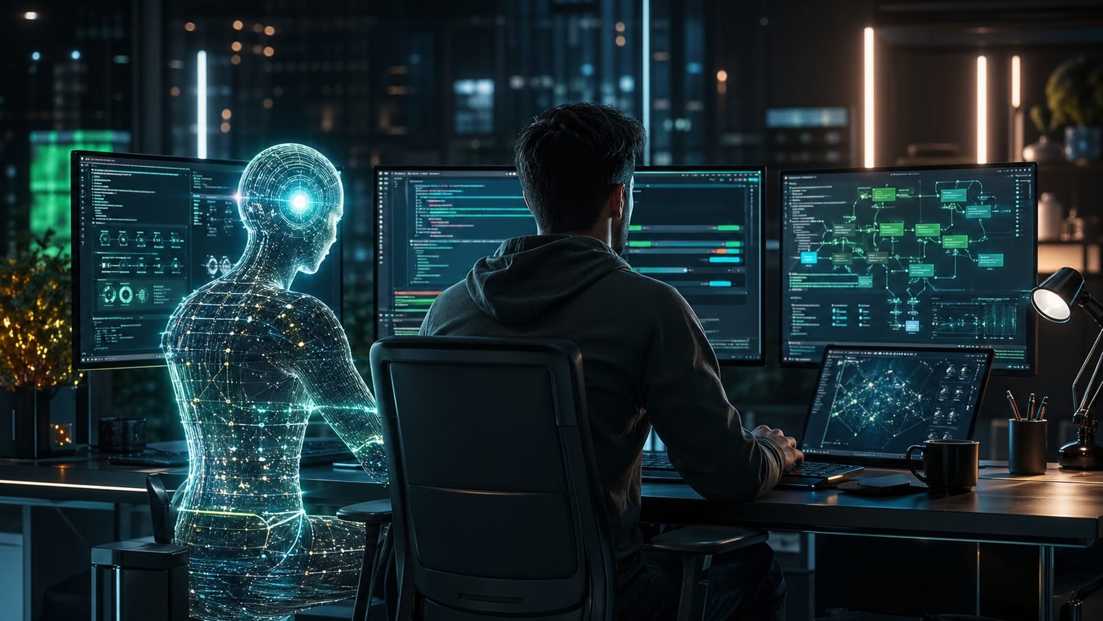GPT-5.5 no Codex com agente de IA programando em múltiplas telas