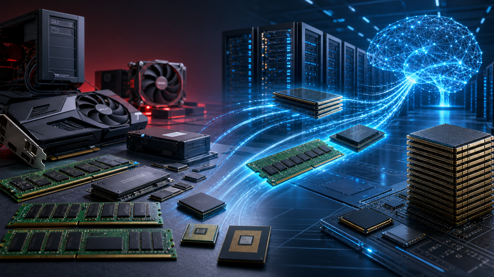 Chips de memória e componentes avançados disputados por servidores de IA e PCs