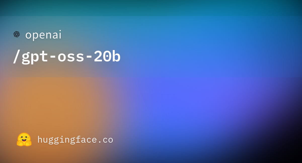 Thumbnail oficial do modelo OpenAI gpt-oss-20b no Hugging Face
