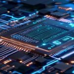 Arte conceitual de chip avançado sub-1 nm para artigo sobre a tecnologia da IBM